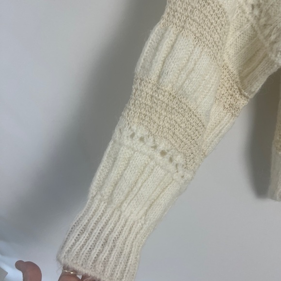 NWOT ZARA Alpaca Blend Long Sleeve Open Knit Lace Boho Blogger Favorite Sweater - Picture 8 of 11